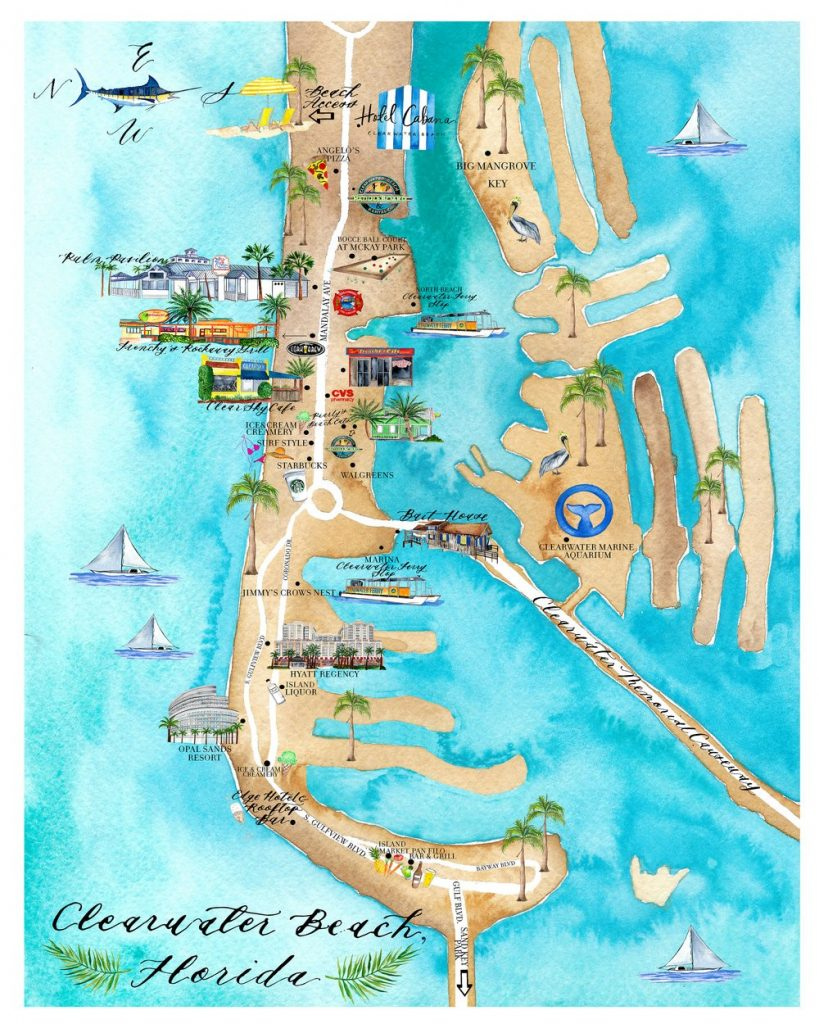 15 Clearwater Beach Map Ageorgio Map Of Clearwater Florida Beaches 