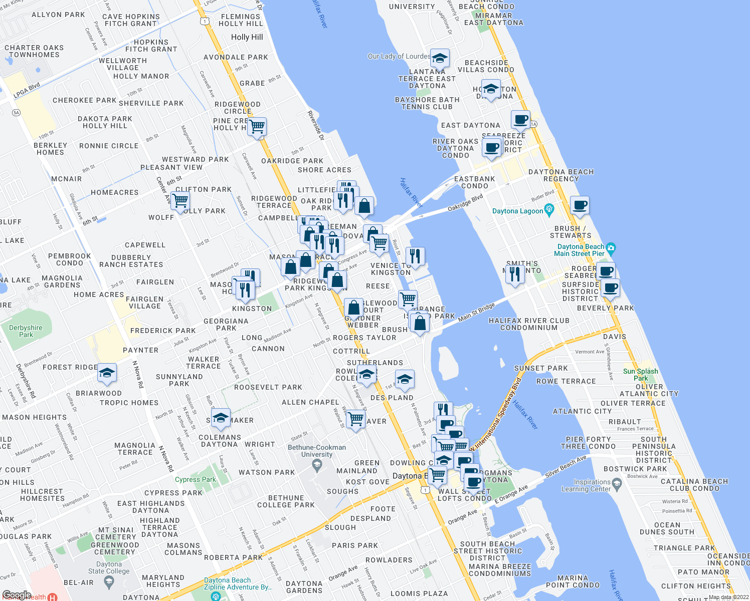 31 Map Of Daytona Beach Maps Database Source