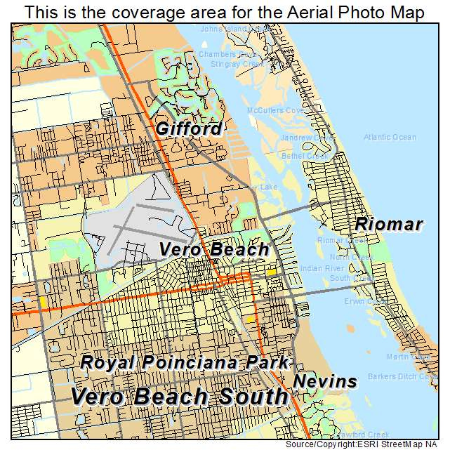 Aerial Photography Map Of Vero Beach FL Florida