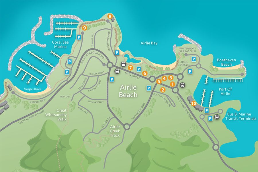 Map Of Airlie Beach | Beach Map