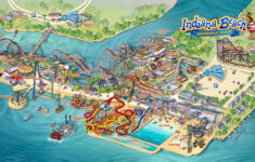 Amusement Park Map Illustration Illustrated Maps By Rabinky Art LLC