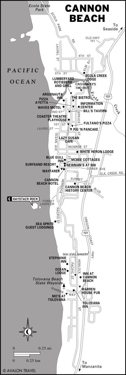 Area Map Location Guide Visit Cannon Beach | Beach Map