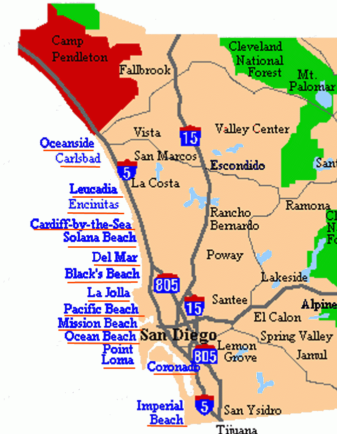San Diego Beaches Map