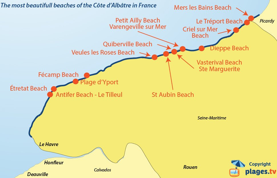 Beaches Of Normandy Map | Beach Map