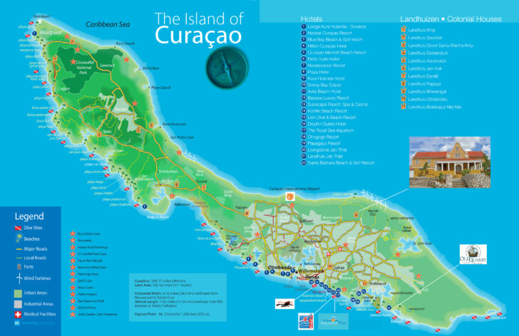 Curacao Beaches Map