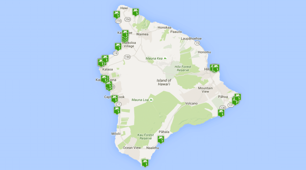 Best Beaches On The Big Island Beach Map Hawaii