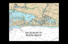 Bonita Beach Florida Water Map Of Florida Round Or Square Etsy
