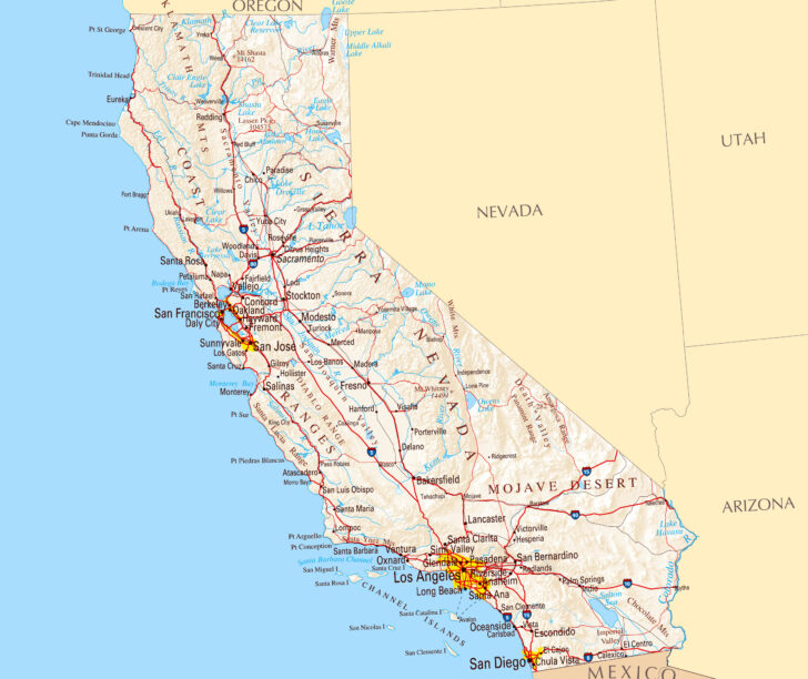 California Beach Cities Map Printable