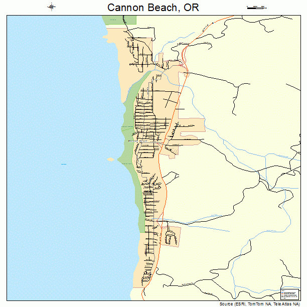 Cannon Beach Oregon Street Map 4110850