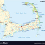 Cape Cod Beach Map United Staes Royalty Free Vector Image