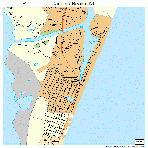 Carolina Beach North Carolina Street Map 3710500