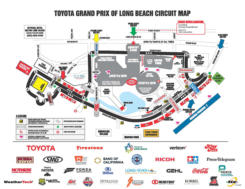 Circuit Map Parking Toyota Grand Prix Of Long Beach