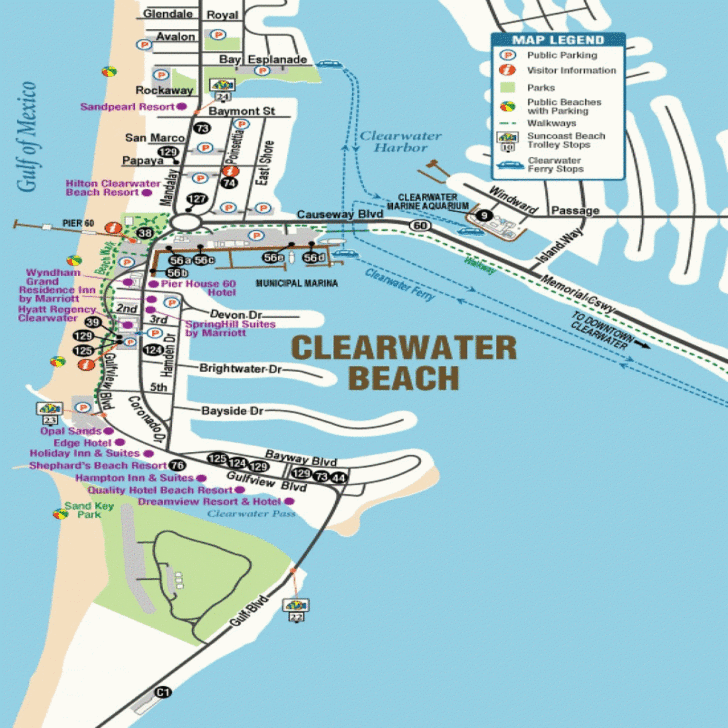 Clearwater Beach Map Hotels