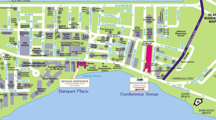 Waikiki Beach Hotels Map