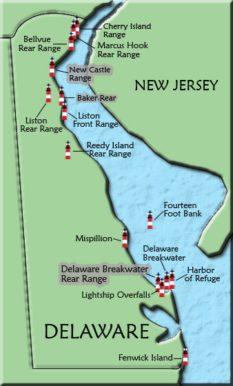 Delaware Lighthouse Map