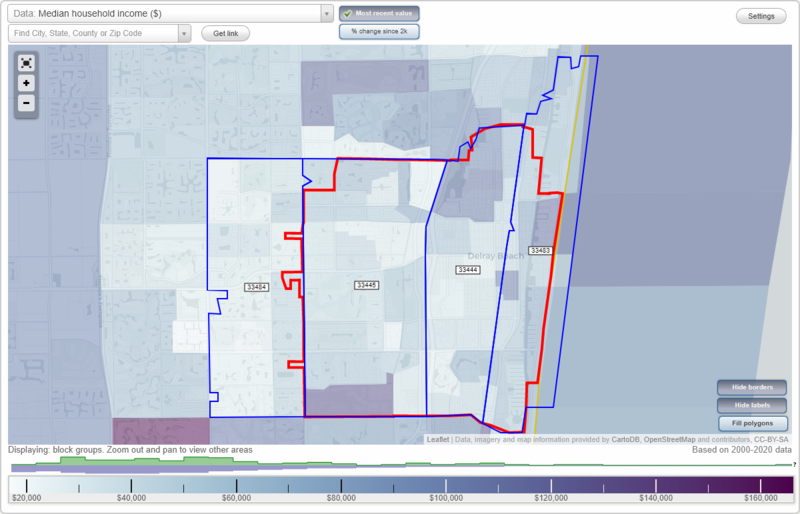 Delray Beach Florida FL Zip Code Map Locations Demographics 