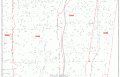Delray Beach Florida Zip Code Wall Map Red Line Style By MarketMAPS