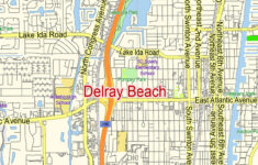 Delray Beach PDF Map Florida US Small Print Size City Plan Vector
