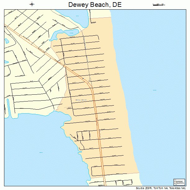 Dewey Beach Delaware Street Map 1020900