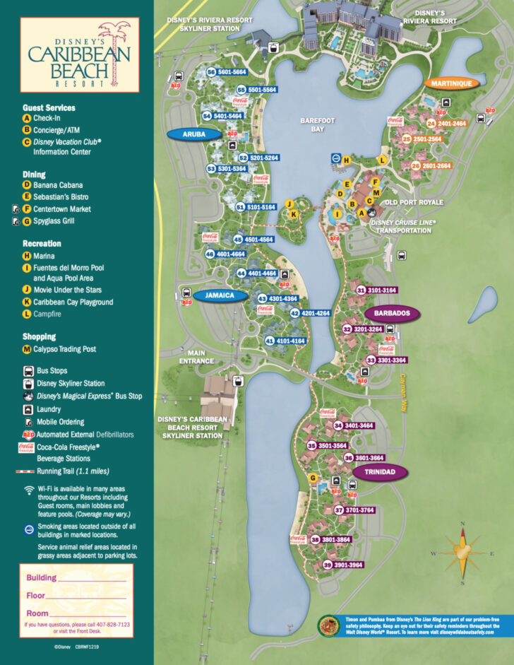 Disney Caribbean Beach Resort Map