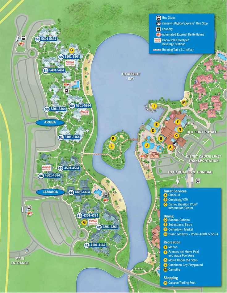 Disney s Caribbean Beach Resort Map Wdwinfo Caribbean Beach 