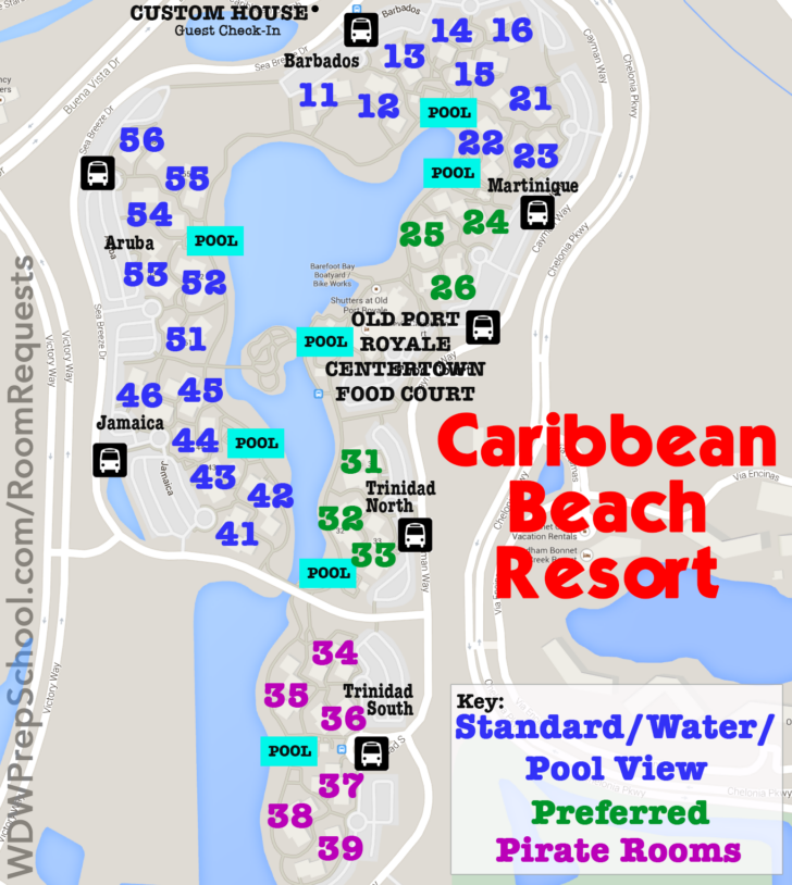 Disney World Skyliner Map Caribbean Beach Resort  Beach Map