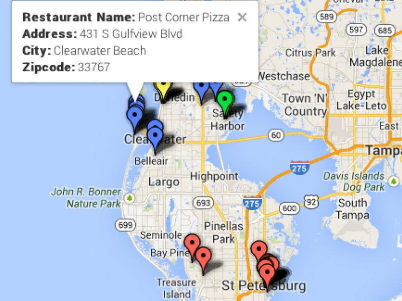 Doggy Dining Map Dog Friendly Restaurants In Clearwater Pinellas 