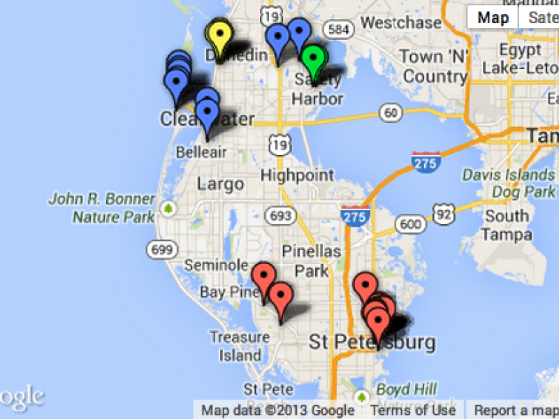 Doggy Dining Map Pet Friendly Restaurants In St Pete Pinellas St 