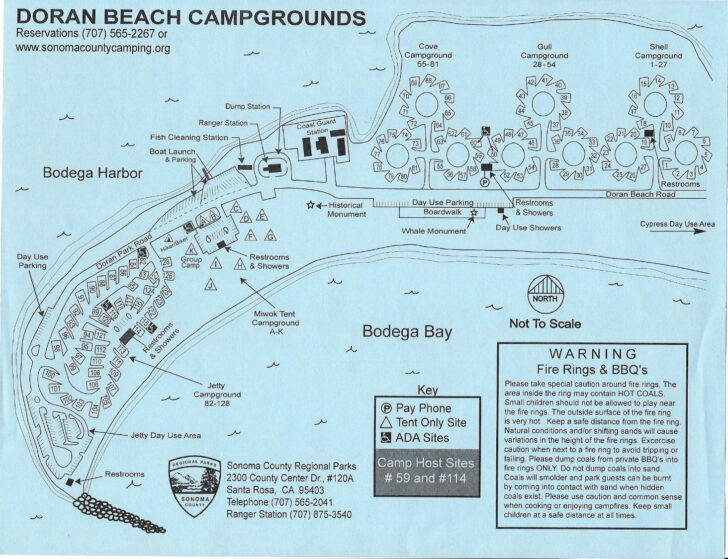 Map Of Doran Beach Campground