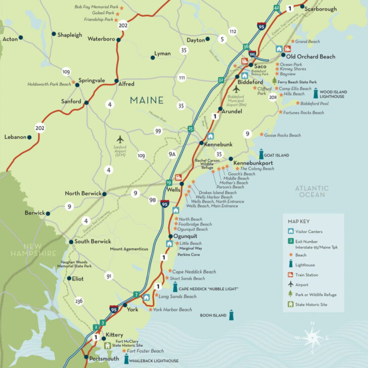 Maine Beaches Map