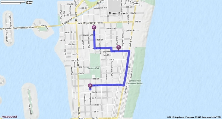 Driving Directions From 929 Michigan Ave Miami Beach Florida 33139 To 