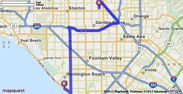 Driving Directions From Downtown Disney In Anaheim California 92802 To 