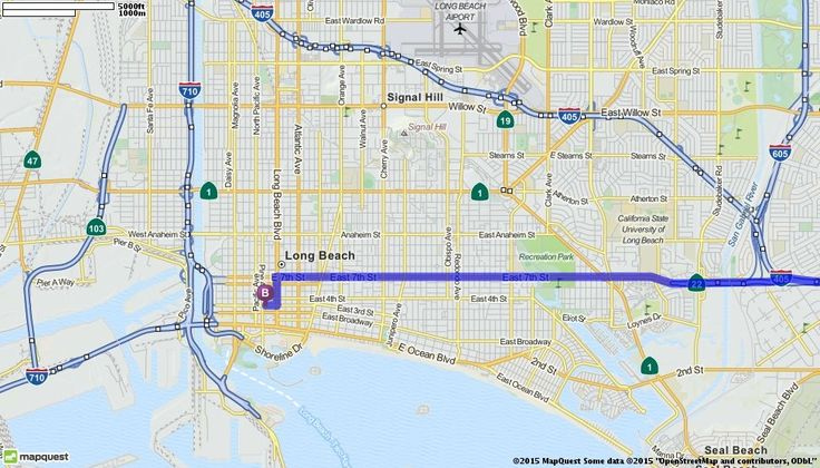 Driving Directions Map Long Beach Tribune Beach