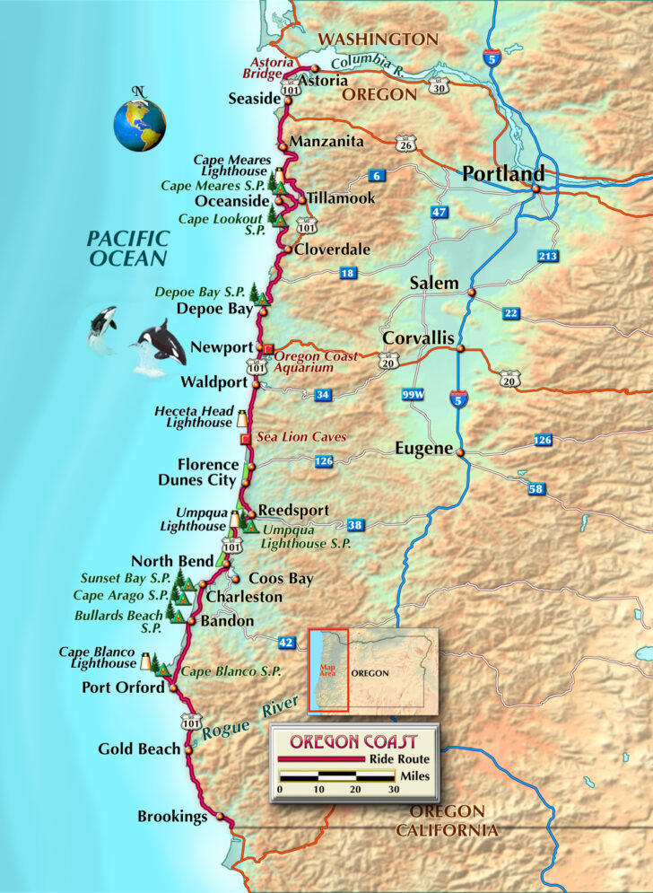 Oregon Beaches Map