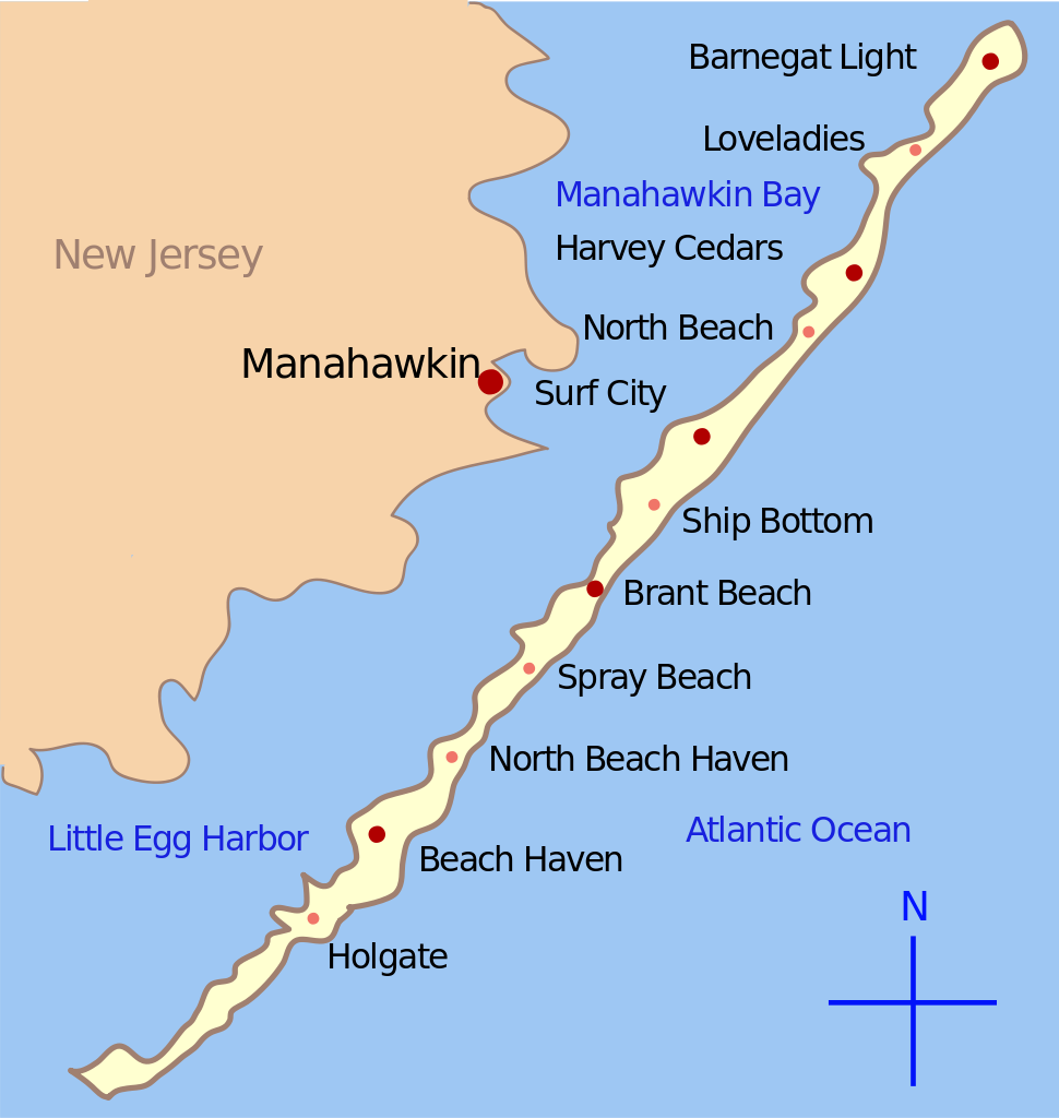 Long Beach Island Nj Map Beach Map