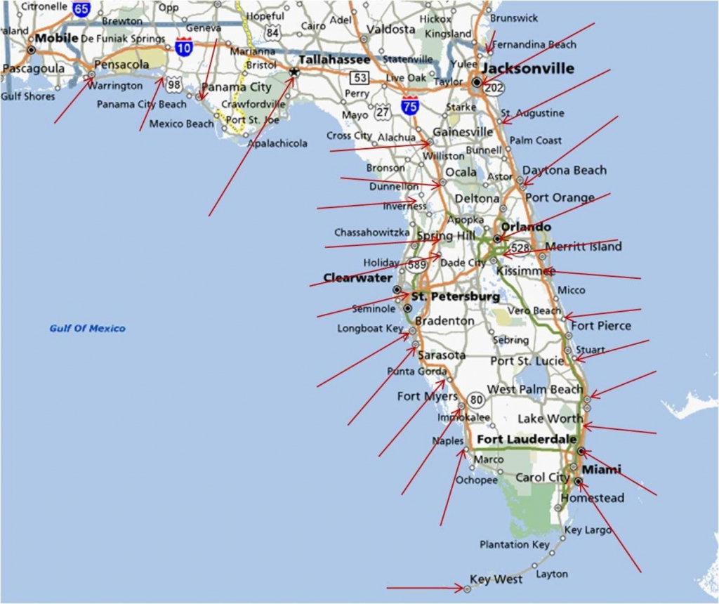 Florida East Coast Beaches Map Printable Maps