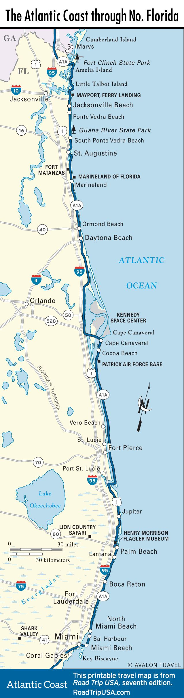 Map Of Florida Beaches Atlantic Coast