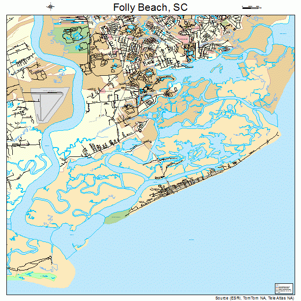 Folly Beach South Carolina Street Map 4526035
