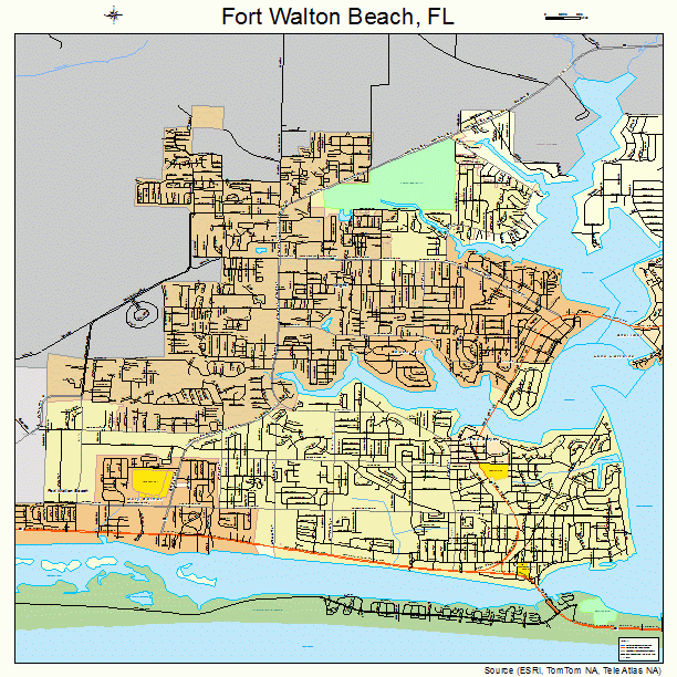 Fort Walton Beach Florida Street Map 1224475