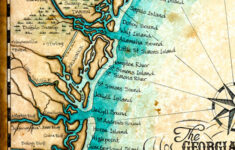 Georgia Coast Map Art C 1865 11 X 14 Hand Etsy