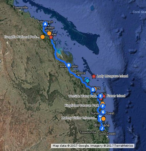 Highlights Of The Brisbane To Airlie Beach Road Trip | Beach Map