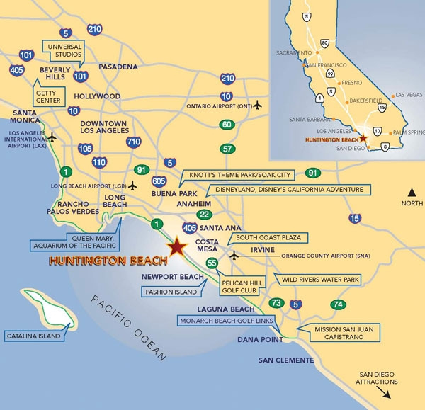 Huntington Beach California Map And Huntington Beach California 