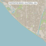 Huntington Beach California US City Street Map Print 15055125