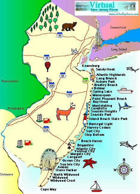 Jersey Shore Beach Map Jersey Shore Nj Beaches Nj Shore