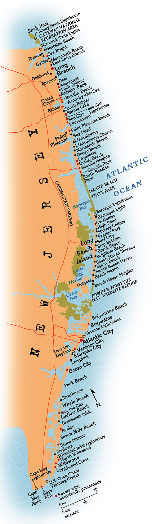 Jersey Shore Map Of Beaches