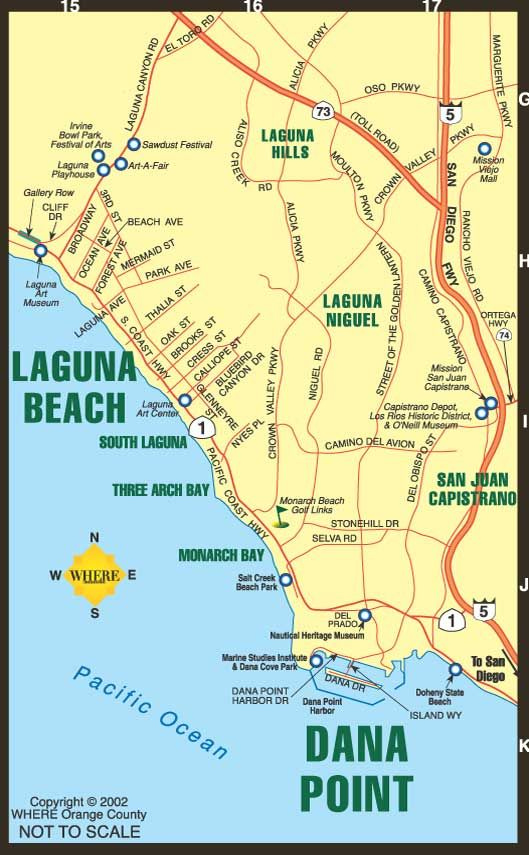Laguna Beach Tourist Map Laguna Beach Mappery Laguna Beach 