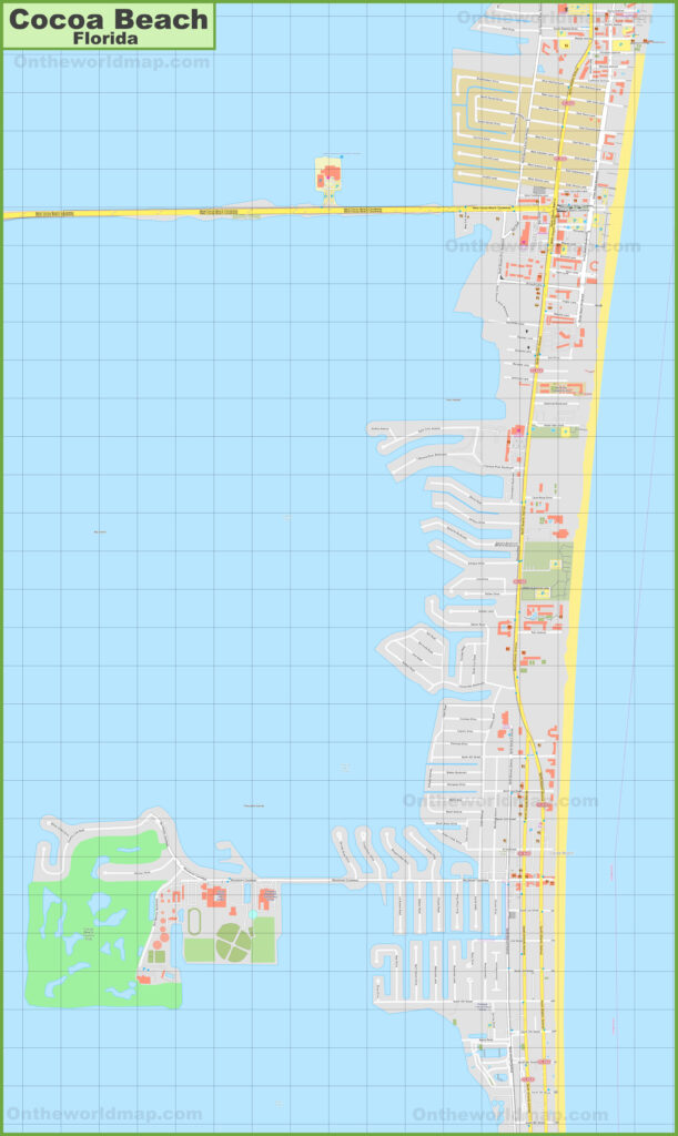 Large Detailed Map Of Cocoa Beach | Beach Map