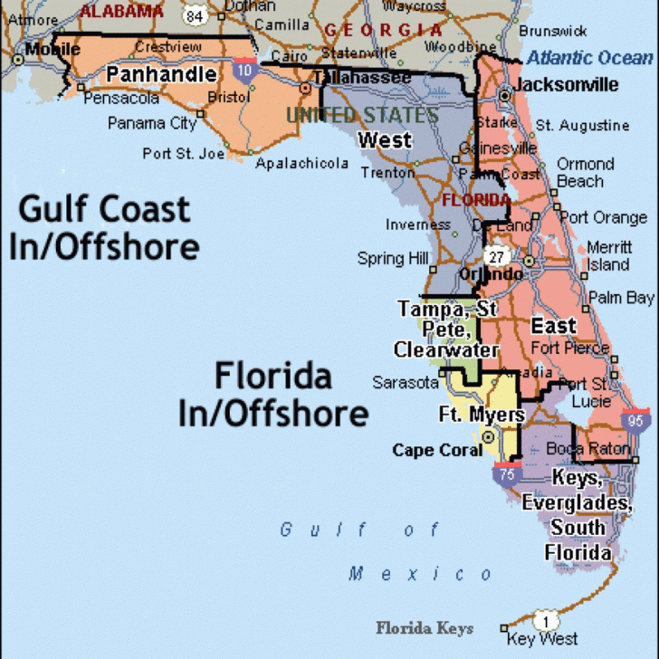 Map Florida Beaches