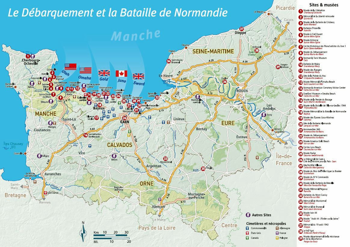 Large Normandy Maps For Free Download And Print High Resolution And 