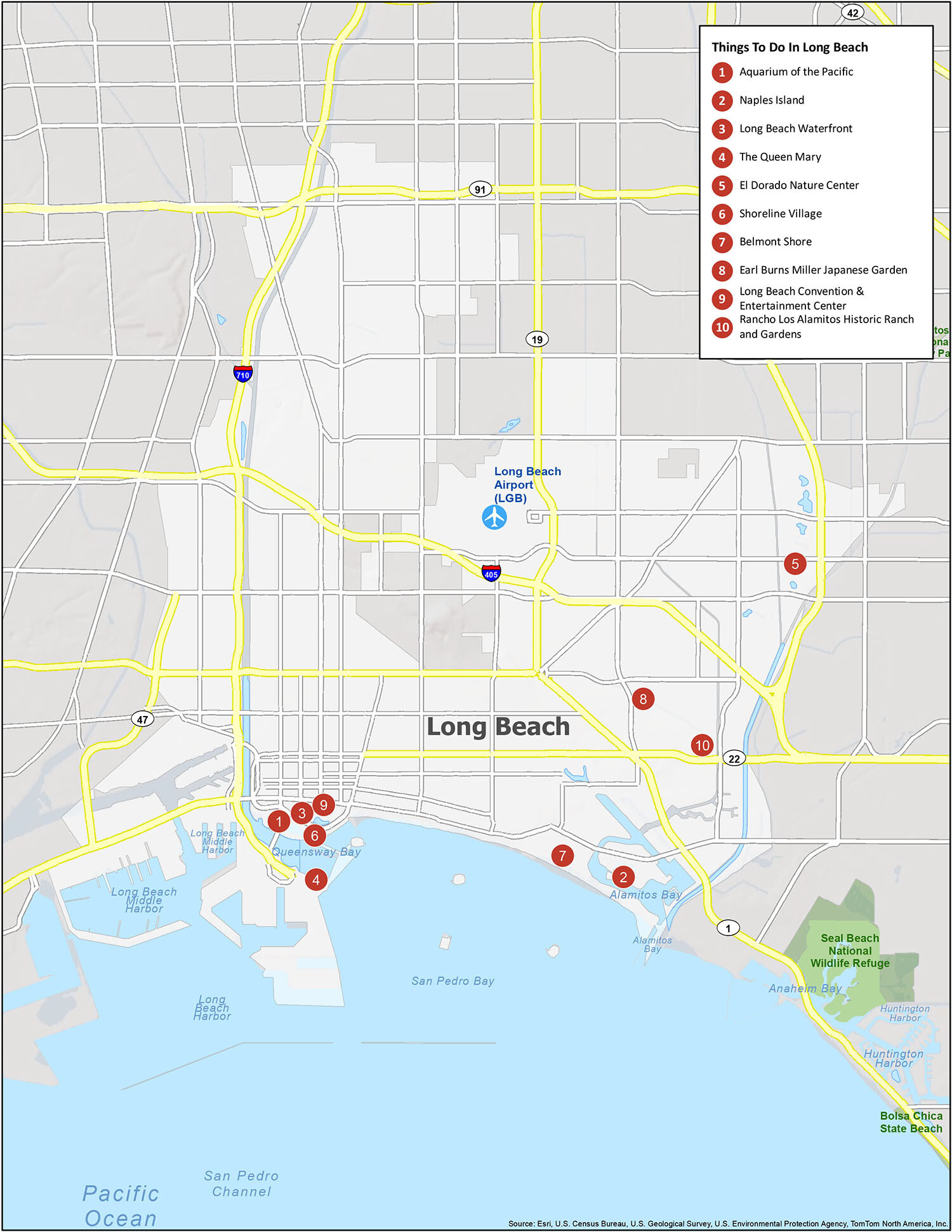 Long Beach California Map GIS Geography